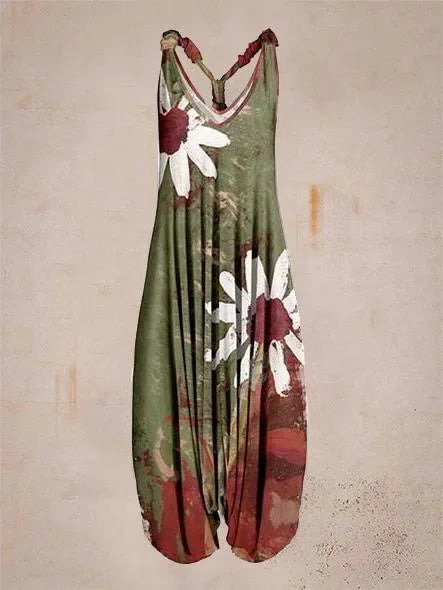 Tuta generale allentata bohémien a gamba larga Mandala etnico Stampa paisley vintage Pagliaccetti da donna Tutina harem senza schienale