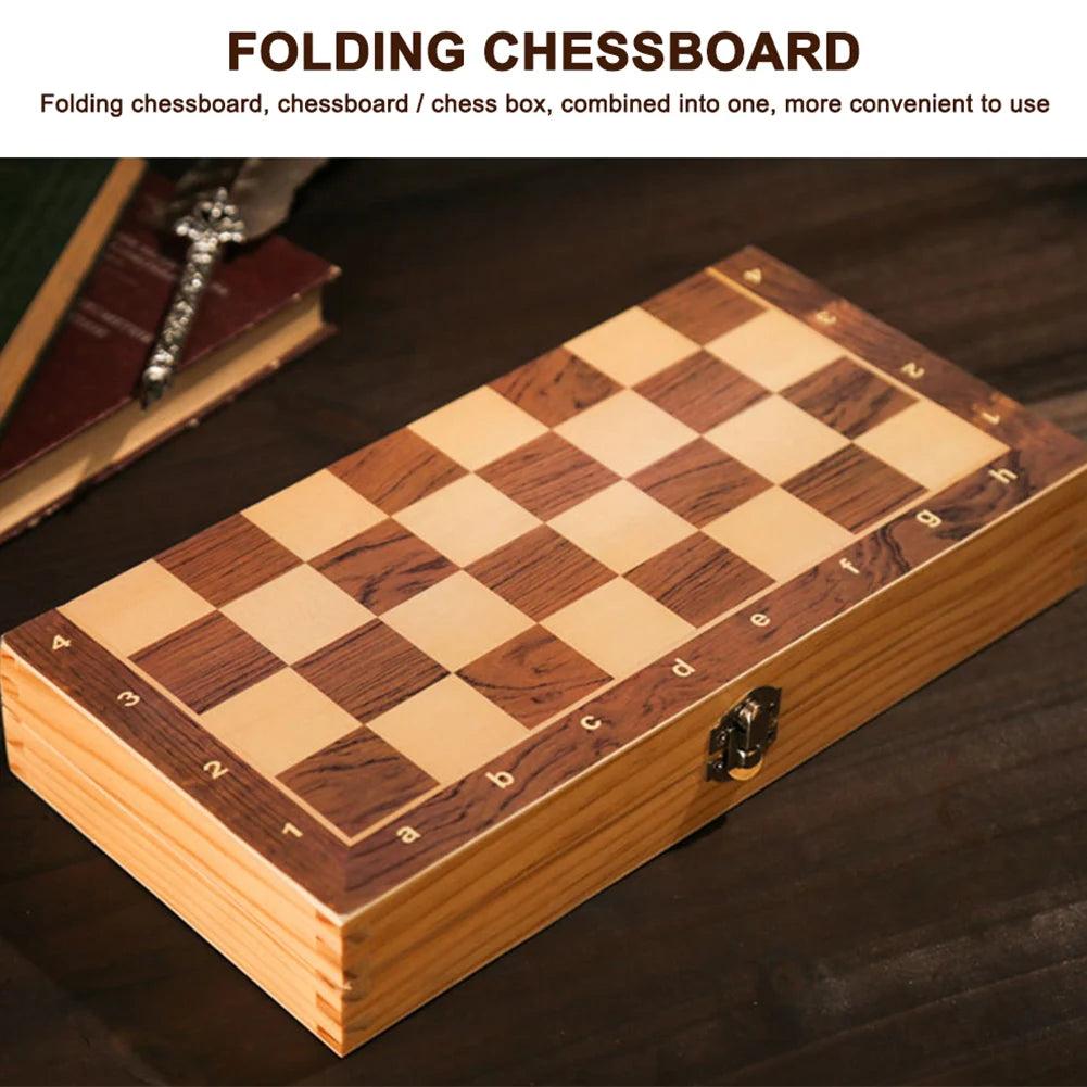 Scacchiera grande 29x29cm sviluppo di pensiero strategico 3 in 1 scacchi Backgammon scacchiera pieghevole per bambini adulti