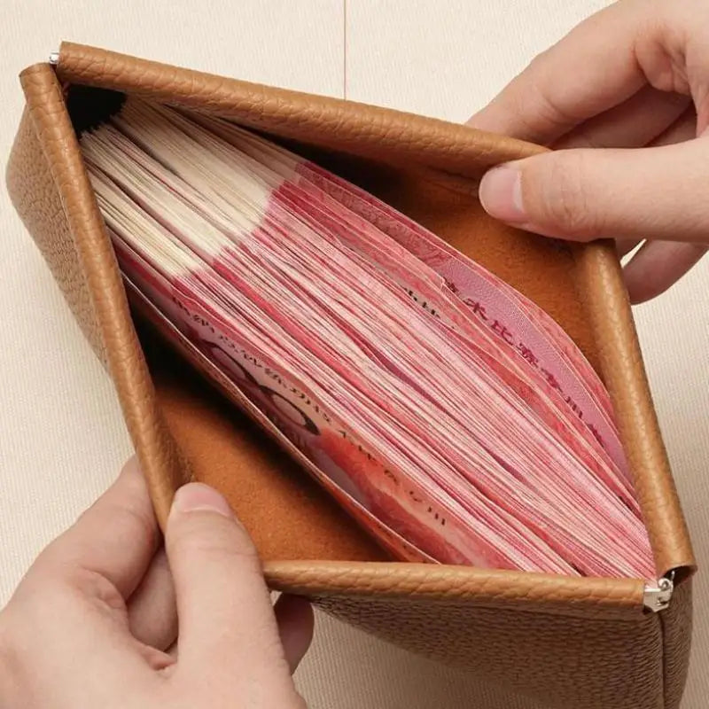 Portafoglio in Pelle PU con Chiusura Automatica, Porta Passaporto, Patente e Documenti, Custodia per Cavi e Auricolari, Portamonete