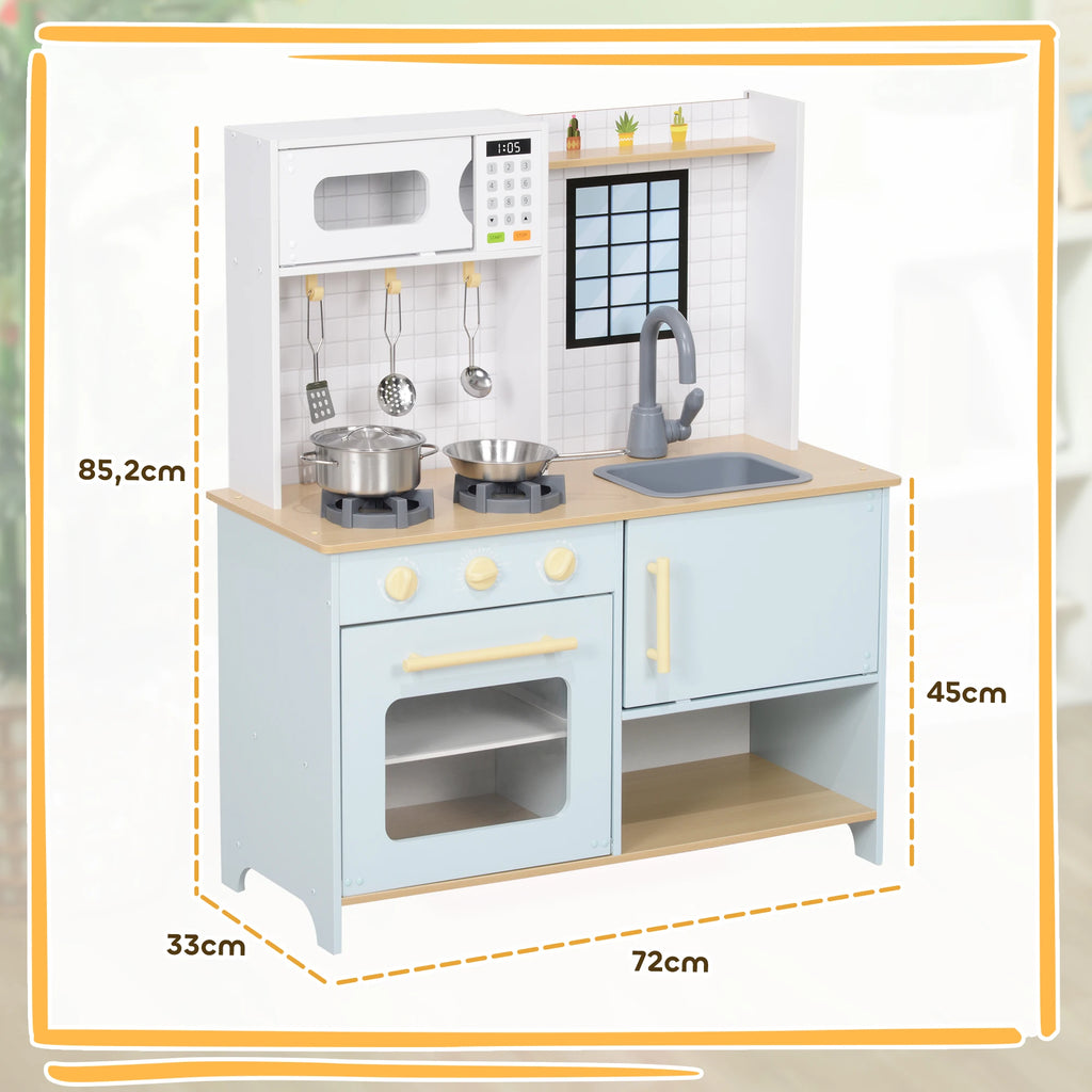 AIYAPLAY cucina per bambini cucina da gioco con forno a microonde, fornello e forno, accessori da cucina