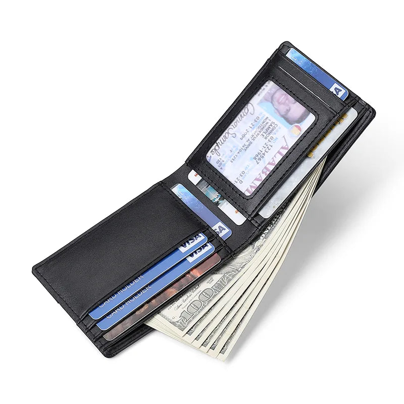 Portafoglio da uomo in pelle RFID, portafoglio minimalista in microfibra, porta carte di credito, mini portafogli da donna