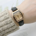 Watch for Women Small Ladies Wristwatches Brown Retro Vintage Leather Bracelet Watch Black Quartz Wristwatches Reloj Mujer