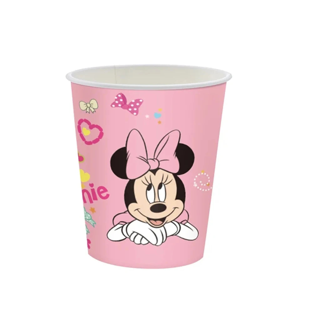 Set per Festa di Compleanno Minnie Mouse: Stoviglie, Bicchieri, Piatti, Tovaglioli, Tovaglia per Ragazze e Decorazioni Baby Shower