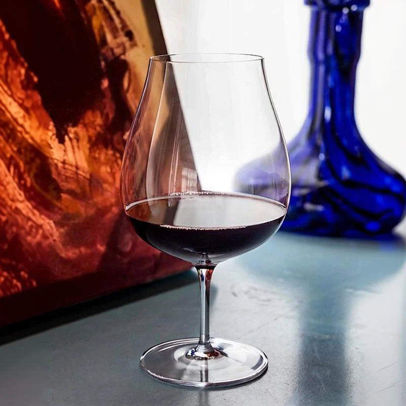 Calice in Cristallo Fatto a Mano JINYOUJIA 15oz/18oz Stile Kimura per Vino Rosso, Birra, Cocktail con Manico Corto, Estremamente Sottile e Impeccabile