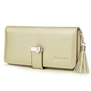 Pomelo Il miglior portafoglio da donna in tinta unita: cinturino da polso con pochette multi-carta in vera pelle con blocco RFID