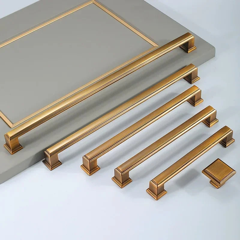 Maniglia per porta solida spessa in lega di zinco stile americano Maniglia per cassetto Maniglia per armadio in oro nero Maniglia per comodino Maniglia per armadio