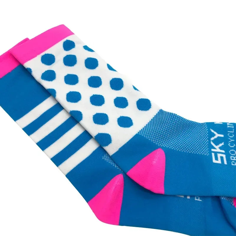 New stripe Dot Cycling Socks Top Quality Professional Brand Sport Socks Breathable Bicycle Sock Outdoor Racing Running Socks