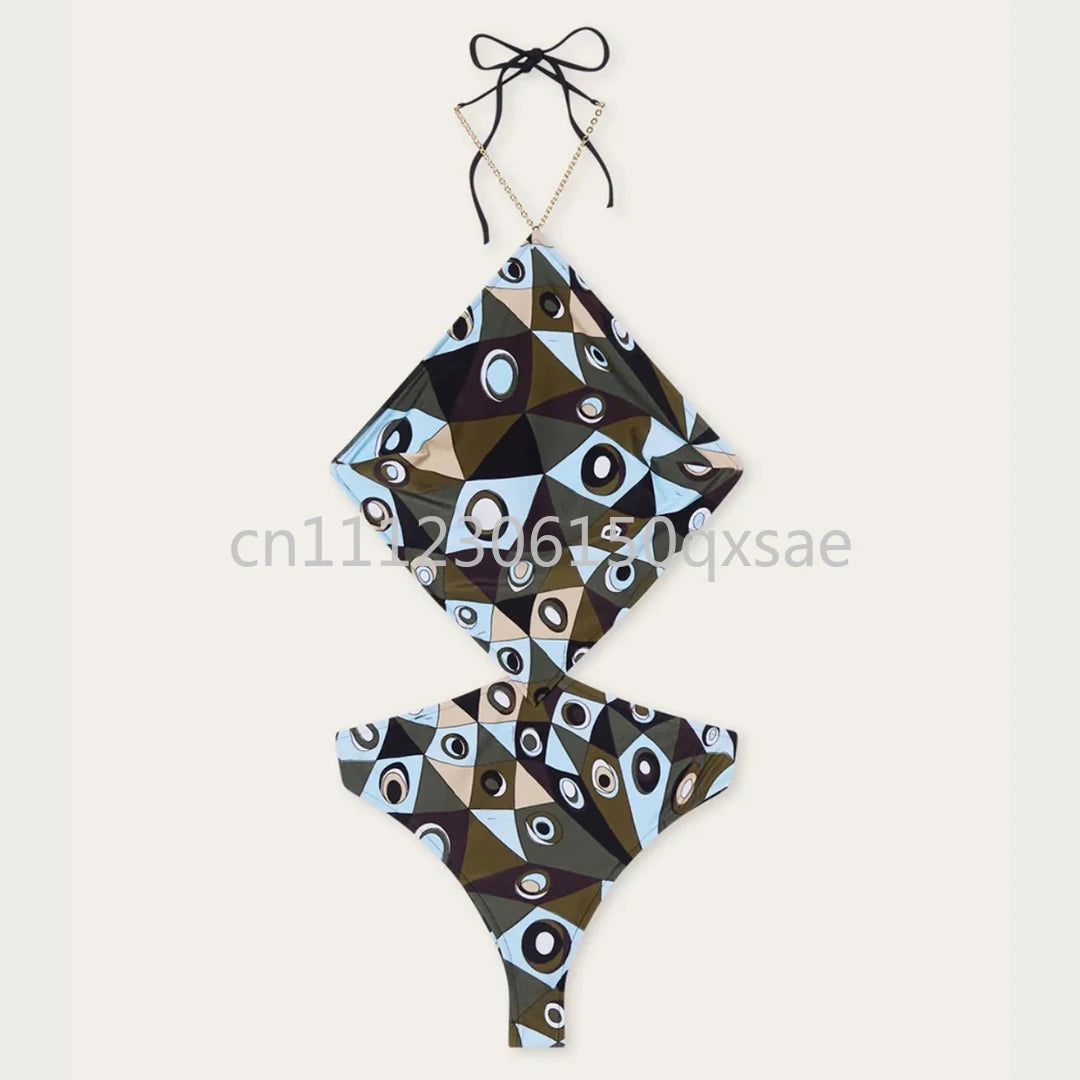 Costumi da bagno da donna rosa con foulard e logo a lettere, set bikini con foulard e fascia per capelli, abbigliamento da spiaggia