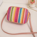 Borsa a tracolla alla moda da donna in tessuto colorato Borsa da spiaggia estiva Borsa a tracolla da donna