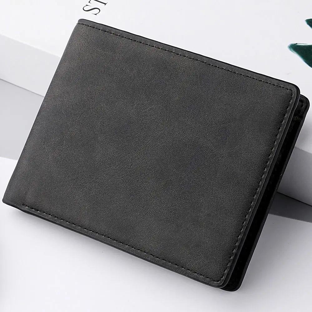 Portafoglio da uomo con slot multi-carta Portamonete pieghevole di grande capacità Portamonete corto in pelle PU