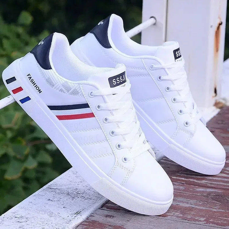 Sneakers da Uomo, Scarpe Casual, Zapatillas Hombre, Calzature Leggere in Pelle PU Traspirante, Scarpe Sportive Bianche da Uomo