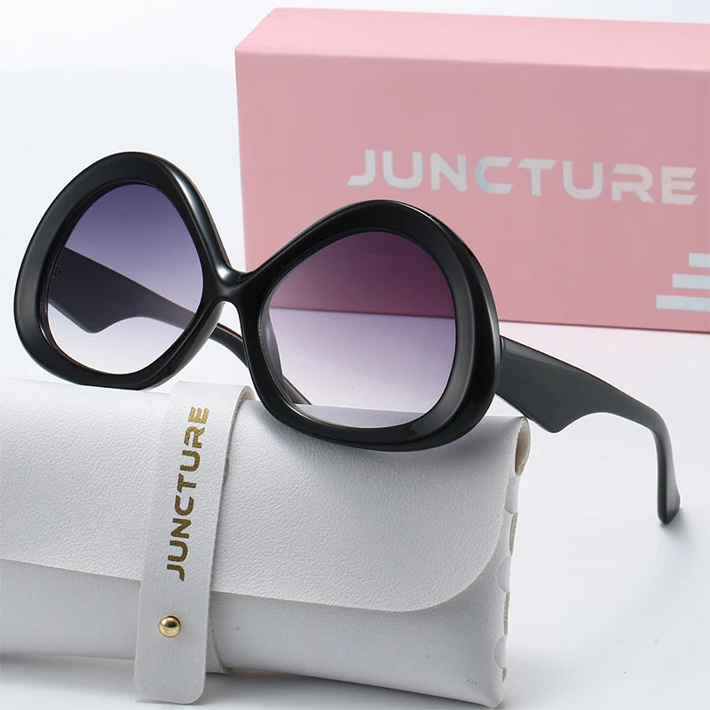 JUNCTURE Fashion Oval Women Sunglasses Dress Up Sun Glasses Big Frame Gradient Lady Party Holiday Gifts Sunglasses for Women