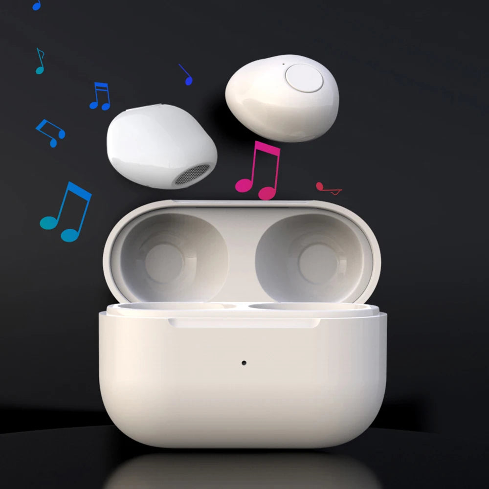 Mini cuffie per il sonno invisibili Auricolari wireless Bluetooth TWS con microfono Auricolari in-ear con cancellazione del rumore Cuffie sportive