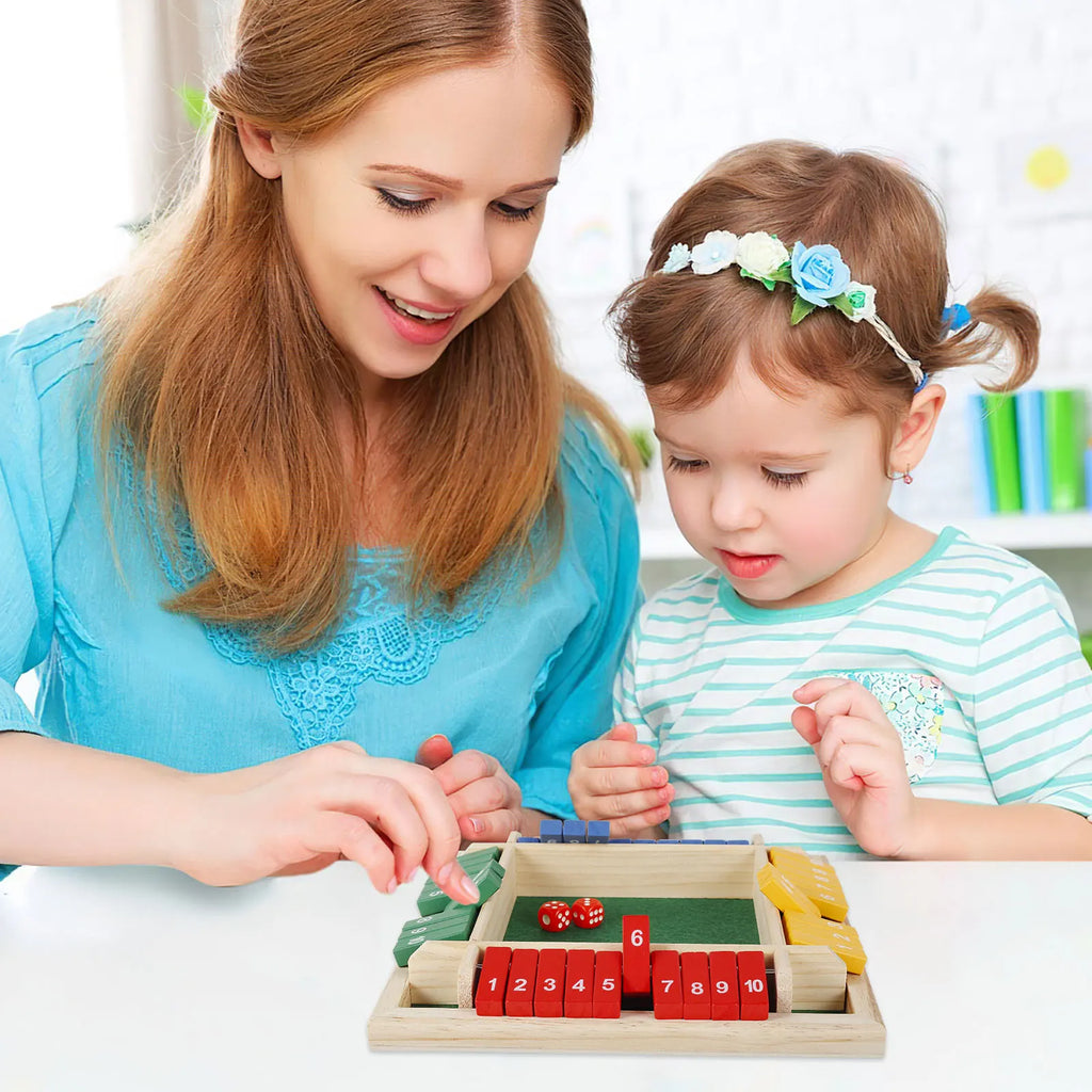 4 giocatori Chiudi la scatola Gioco di dadi Tavolo di legno Tavolo per famiglie Gioco di matematica Interazione genitore-figlio Classici Gioco da tavolo Versione
