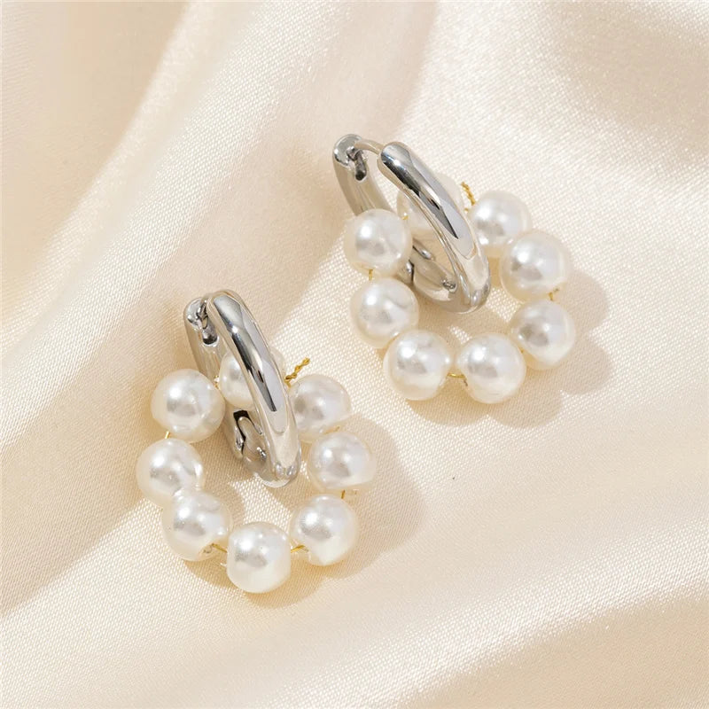 2024 Orecchini a cerchio a cerchio con perle di nappa di dichiarazione di moda bohémien per le donne Ragazze eleganti gioielli da sposa regalo