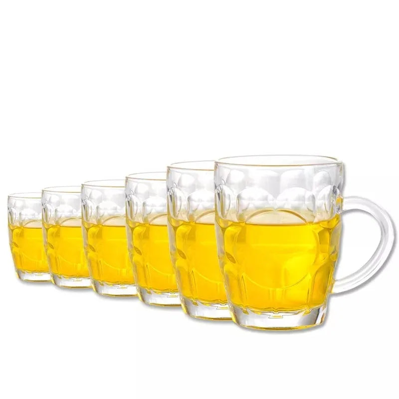 2 pezzi bicchieri di vetro addensato trasparente 260ml bicchieri con manico per tazza di birra per Bar Home Party tazza da tè tazze d'acqua bicchiere da birra alla spina piccolo