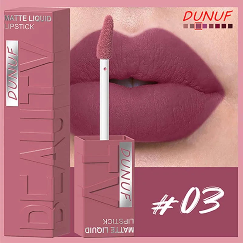 Matte Velvet Lip Gloss Long Lasting Silky Smooth Liquid Lipstick Not Easy To Fade Lipgloss Makeup Sexy Purple for Women Lip Tint
