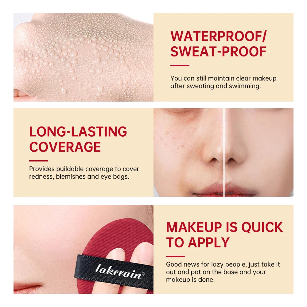 Fondotinta Cushion Coreano Idratante Naturale Copertura 72H Semi-Matte Lunga Durata Base Trucco Donna