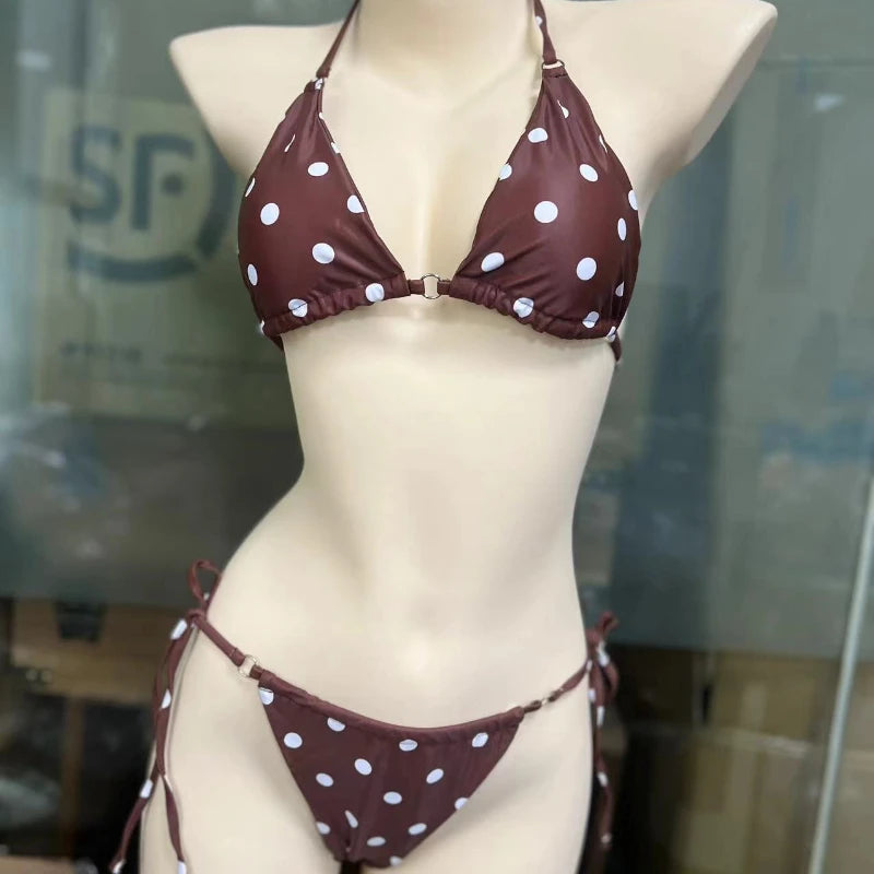 Estate sexy solido micro bikini set donna cravatta laterale perizoma perizoma costume da bagno fasciatura femminile costume da bagno brasiliano costumi da bagno biquini