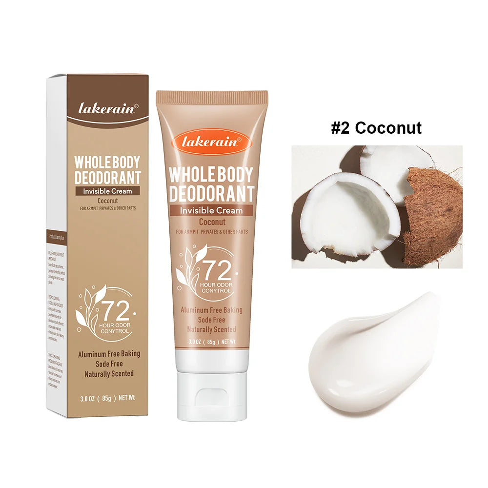 Whole Body Deodorant Deeply Improve Odor Refreshing Non-sticky Mild Formula Multiple Fragrances Creamy Texture Pre-Deodorant