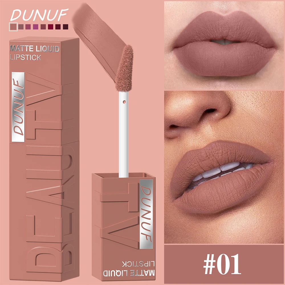 Matte Velvet Lip Gloss Long Lasting Silky Smooth Liquid Lipstick Not Easy To Fade Lipgloss Makeup Sexy Purple for Women Lip Tint