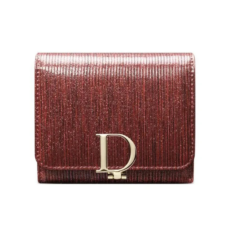 Portafoglio Corto in Pelle di Vacchetta per Donna, Elegante e Alla Moda, con Protezione Anti-RFID per Ragazze