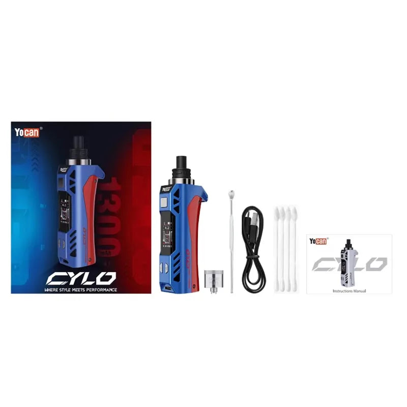 Nuovo Arrivla Portable Yocan Cylo Wax vaporizzatore Kit 1300mah batteria TFT Screen C4-DE Plus Ceramic Heating Coil E-sigarette Vape