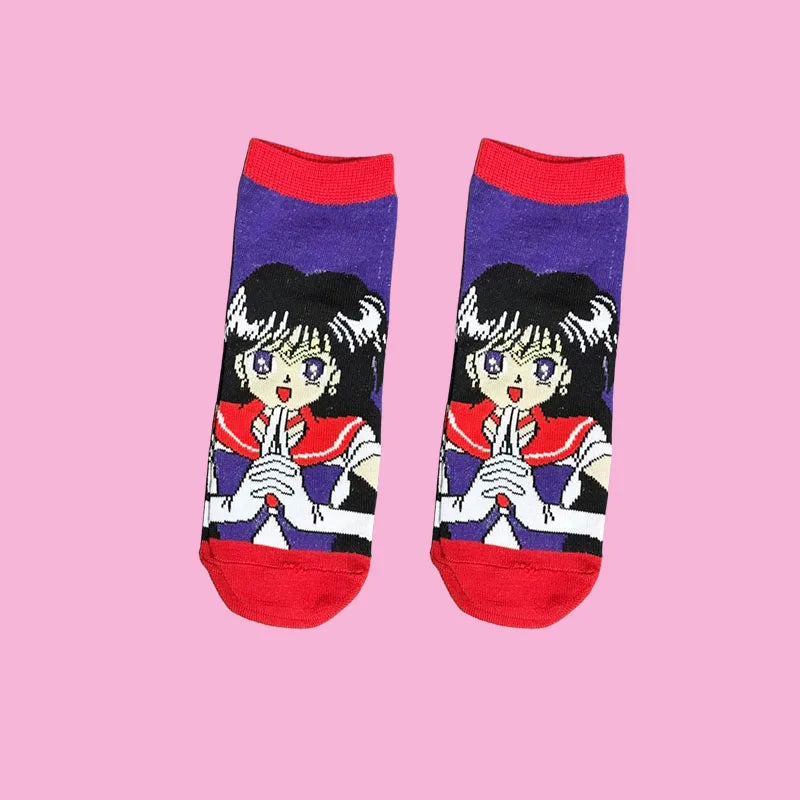 Calzini Sailor Moon Scala 1/5 a Doppio Motivo Navale: Calzini Cosplay Carini e Unici per Uomini e Donne
