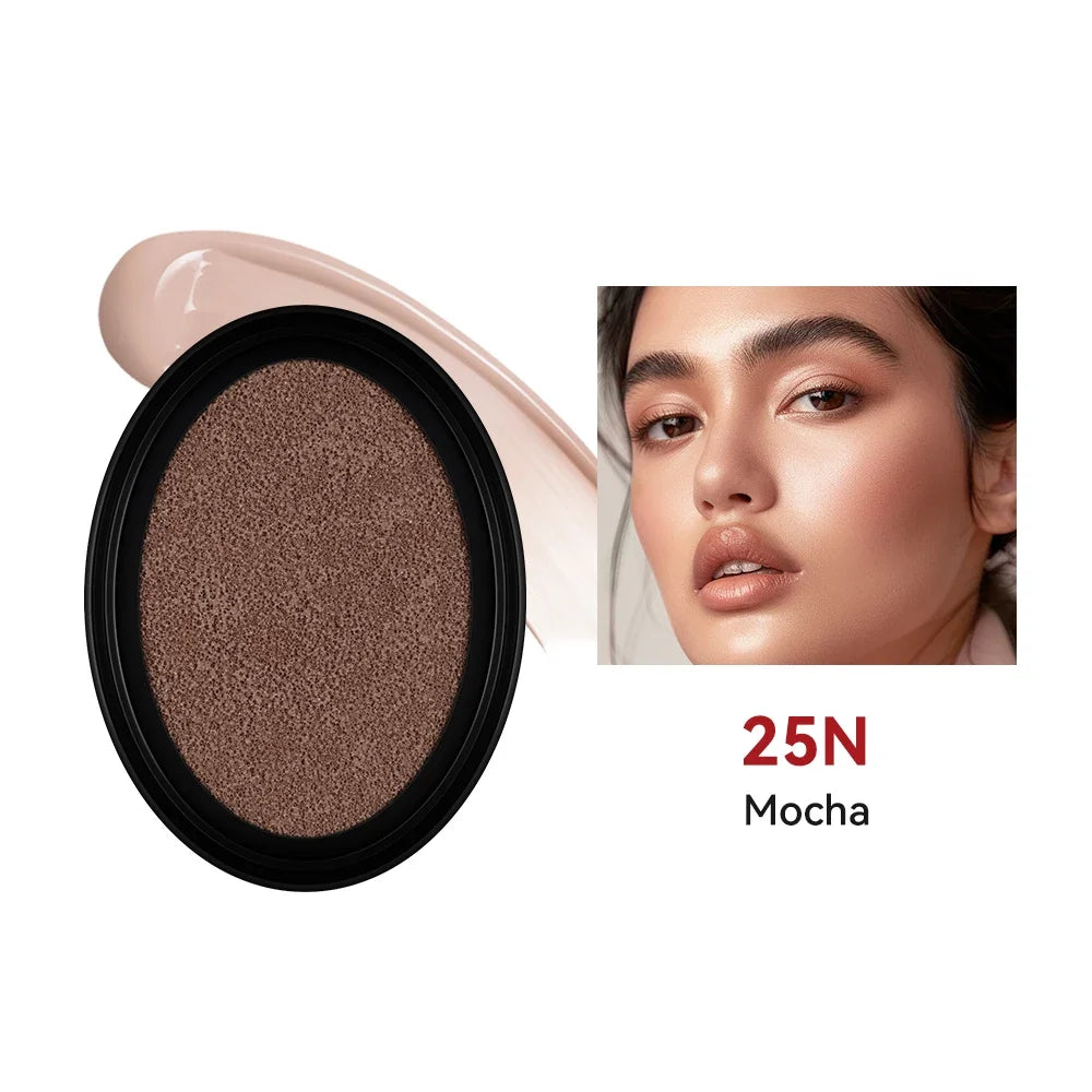 Waterproof Cushion Foundation Refill Semi-Matte Red Finish 72-Hour Wear Long-Lasting Buildable Coverage Sun Protection tirMakeup