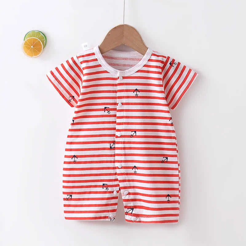 Tutine Neonato 2026 Nuove in Cotone Puro Estive per Bambini e Bambine, Pagliaccetti a Maniche Corte Sottili con Bretelle, Abbigliamento per Neonati
