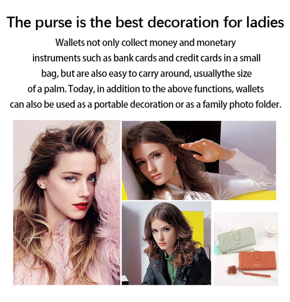 Portafoglio lungo da donna porta carte di credito in pelle Pu portamonete con cerniera Hasp di grande capacità portamonete Multi Card Organizer borsa da polso per cellulare