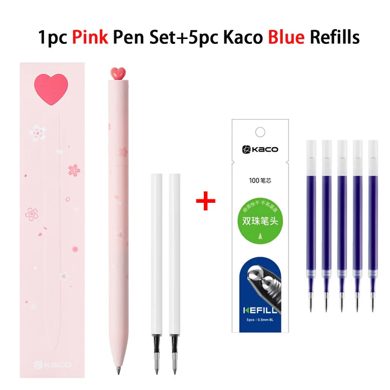 KACO Galaxy Gel Pens FIRST Heart Star Series Rotary Signature Pen Set, 0.5mm Gift Boxes, Students Brush Exam Writing Stationery