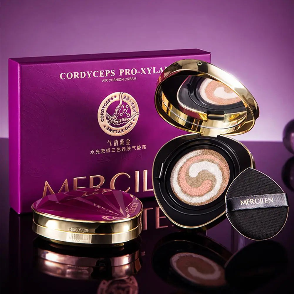 1/2 Pezzi 3 Colori Fondotinta Cushion Effetto Pelle Naturale, Correttore, Controllo Olio, Idratante, Crema Isolante, Bellezza, Effetto Pori Rimpiccioliti