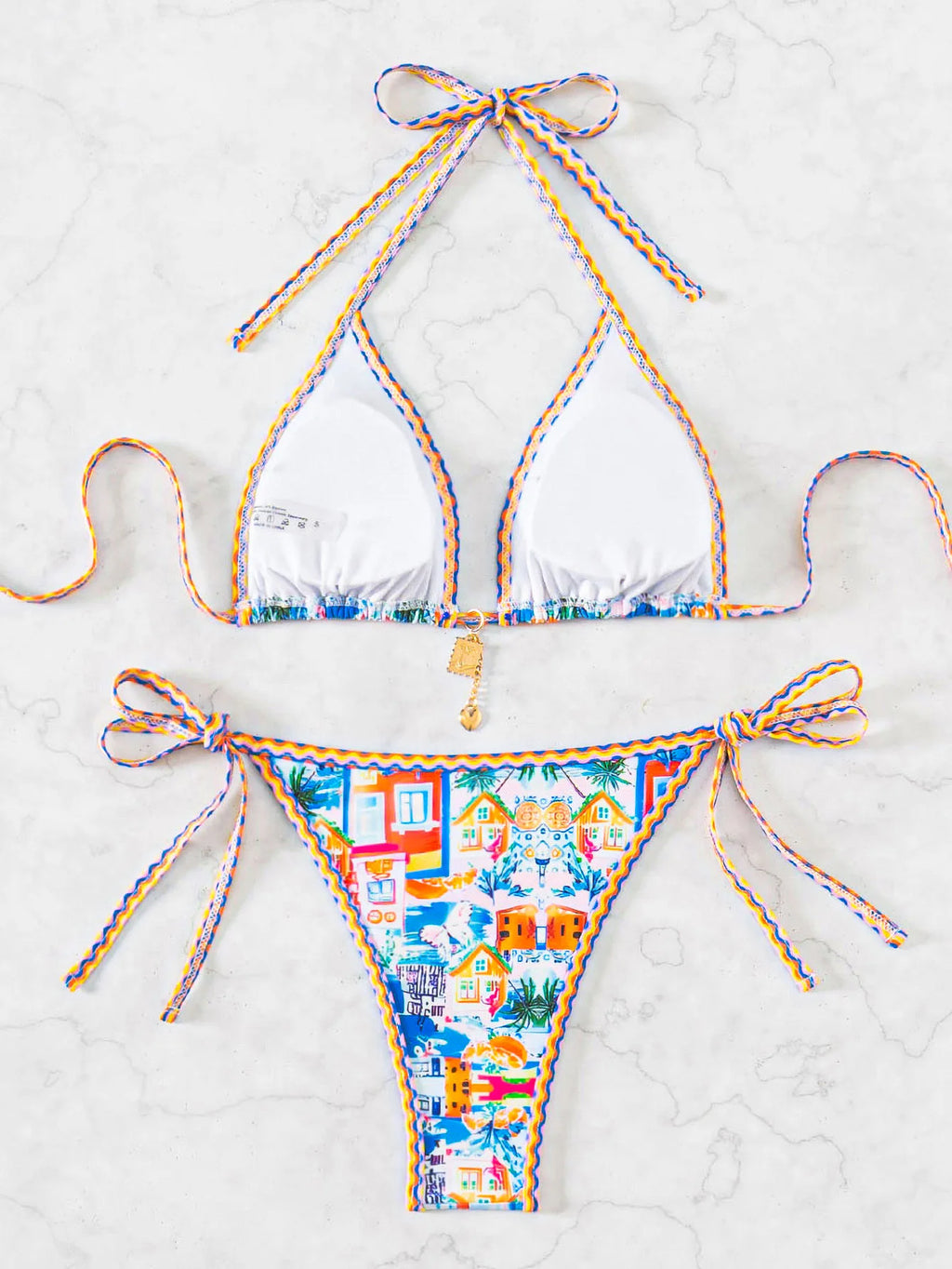 Nuovo Set Bikini Triangolo 2026 - Costume da Bagno Push-Up con Stampa Floreale e Slip Brasiliano