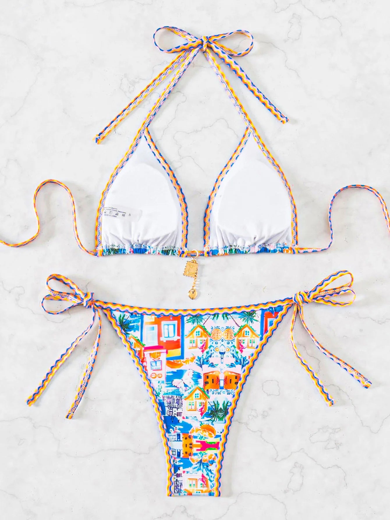 Nuovo Set Bikini Triangolo 2026 - Costume da Bagno Push-Up con Stampa Floreale e Slip Brasiliano