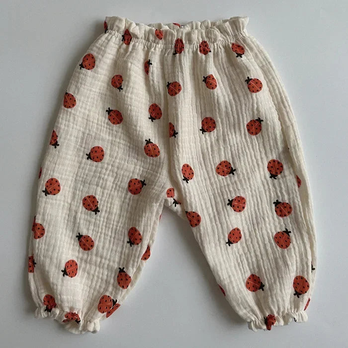 MILANCEL estate bambino pantaloni Casual 0-3T ragazze carino sottile stampa orso pantaloni floreali bambini ragazzi pantaloni larghi resistenti alle zanzare