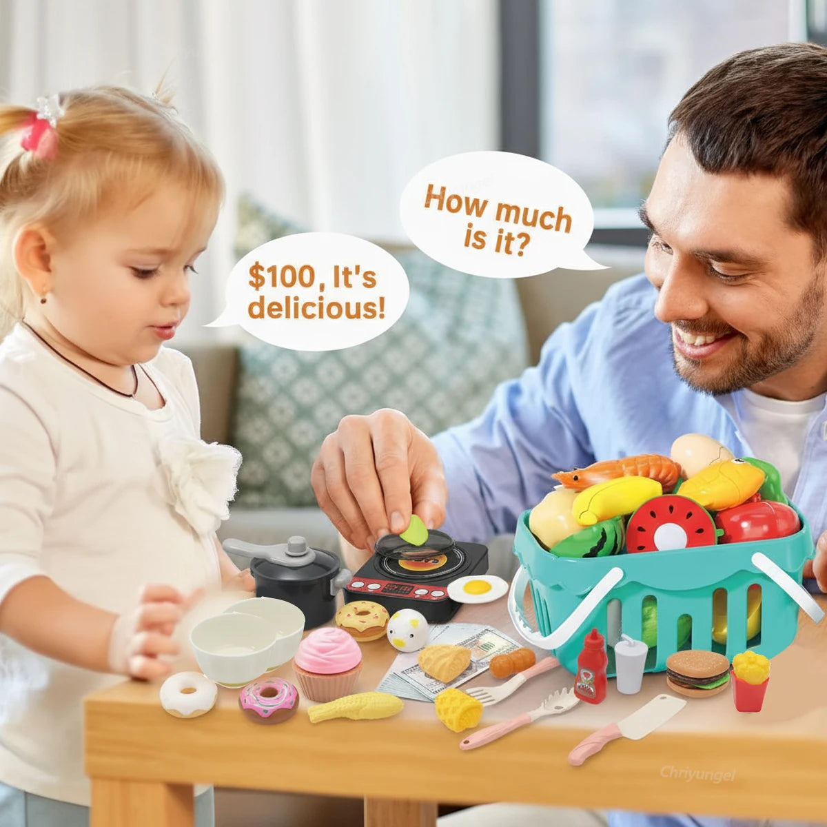 Set di giocattoli da cucina per bambini 92/69/59 pezzi Gioca al cibo con pentole Padelle e utensili Piccoli giocattoli da cucina per bambini Ragazze Ragazzi Regalo