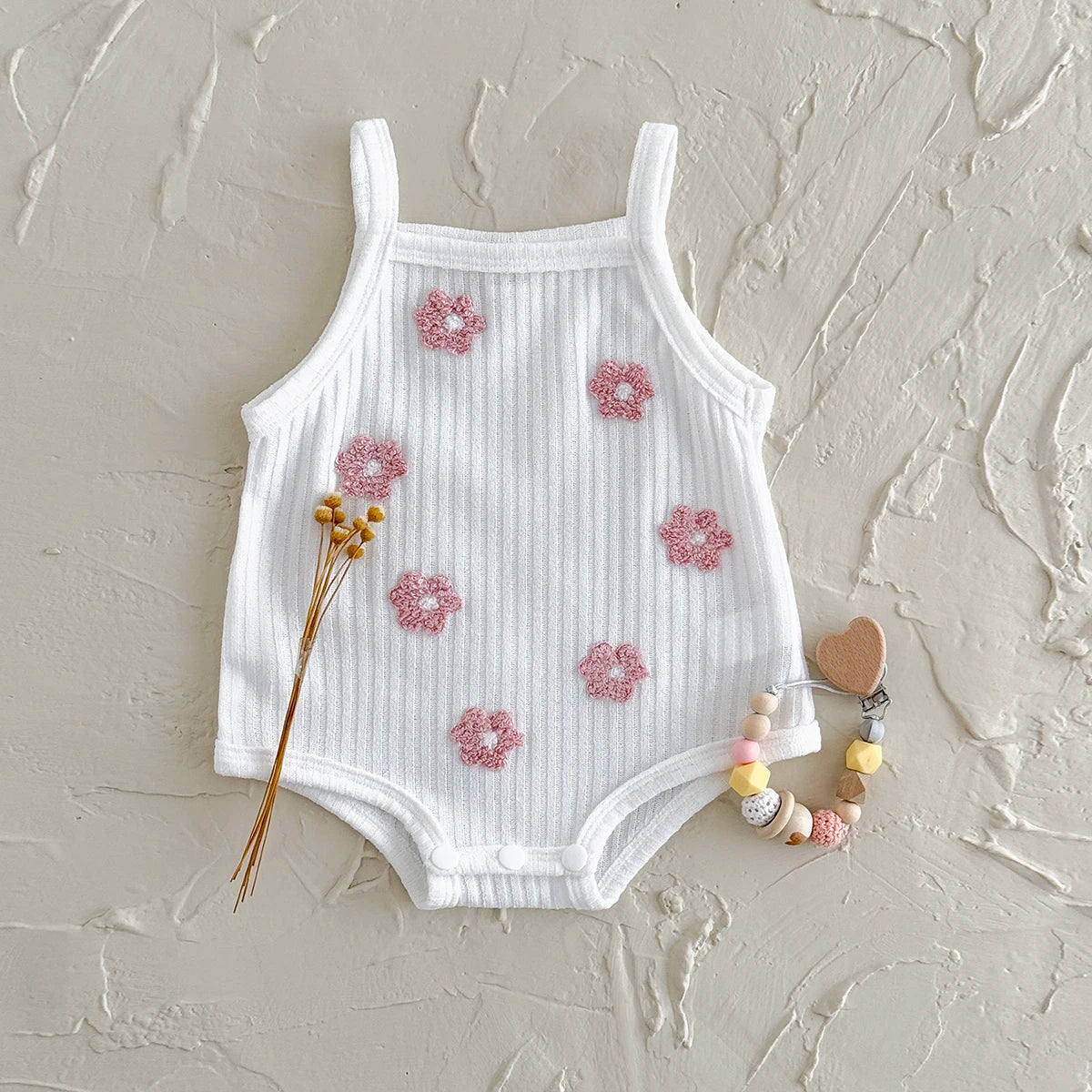 Tutina estiva per bambini con fiori rosa, traspirante, comoda, con bretelle, abbigliamento casual da spiaggia, adatto per 0-3 anni