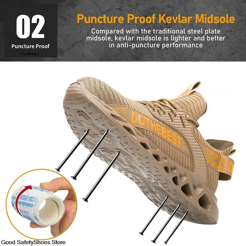 Scarpe antinfortunistiche da uomo per scarpe da ginnastica da lavoro donna uomo scarpe da lavoro con punta in acciaio scarpe protettive di sicurezza leggere anti-sfondamento anti-perforazione