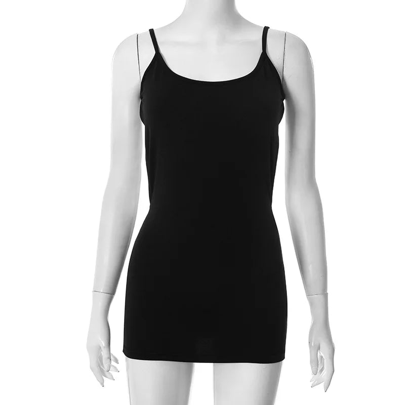 Mini Abito Estivo Sexy Nero Y2K da Donna, Senza Schienale, Attillato, Senza Maniche, per Feste, Club, Spiaggia, Vacanze, Regalo