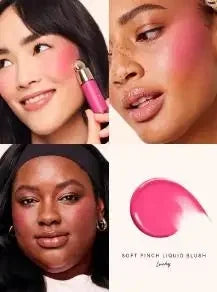 Set di blush Rare Beauty: Blush liquido effetto purè di patate, Blush in polvere che esalta il colore della pelle, con texture fine, facile da applicare e sfumare.