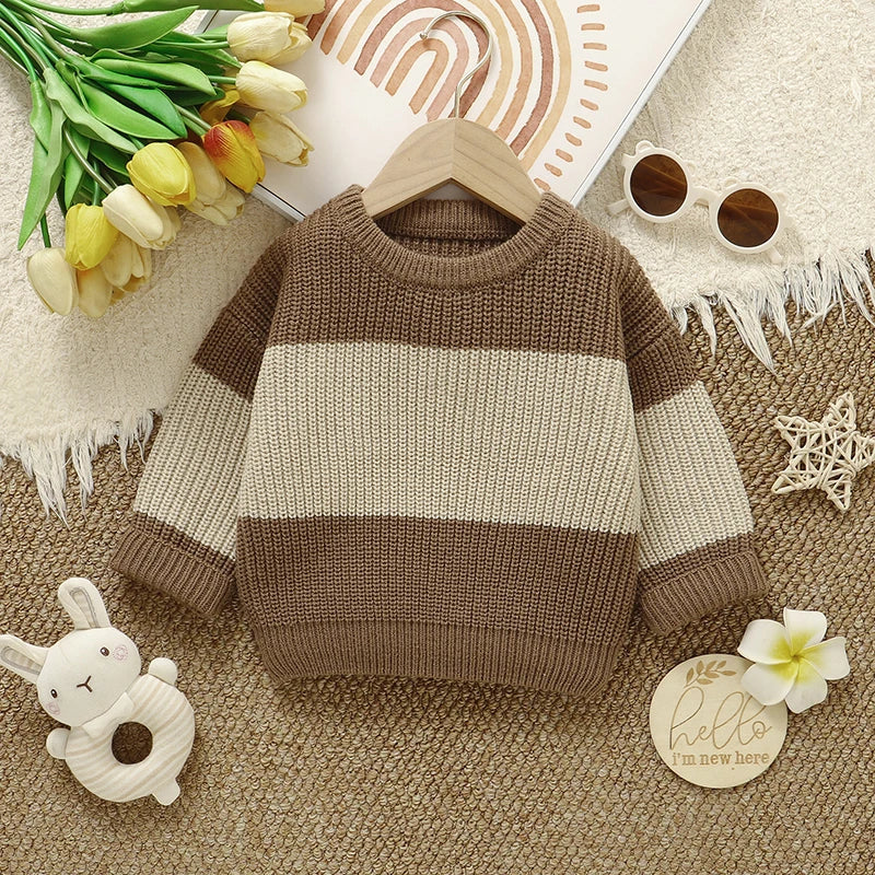 Neonati maschi Maglioni Vestiti Autunno Inverno Lavorato a maglia Infantile Pullover unisex Girocollo Maniche lunghe Maglieria per bambini Top 1-3 anni