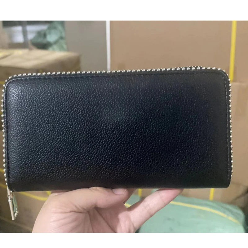 Nuovo Portafoglio da Donna ZV in PU con Catena Metallica, Porta Carte, Pochette in Denim, Portamonete, Portafoglio Piccolo