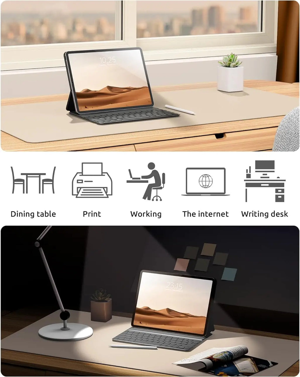 Tappetino Per Mouse Grande In Pelle PU Antiscivolo Per Scrivania E Laptop
