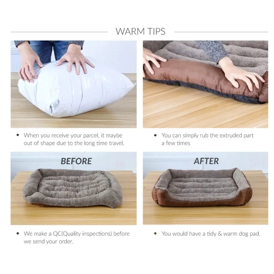 Morbido divano quadrato per cani di grandi dimensioni Cuscino elastico per casa per cani Inverno caldo Letto per cani medio Lavabile Cuccia per gatti Accessori per la casa