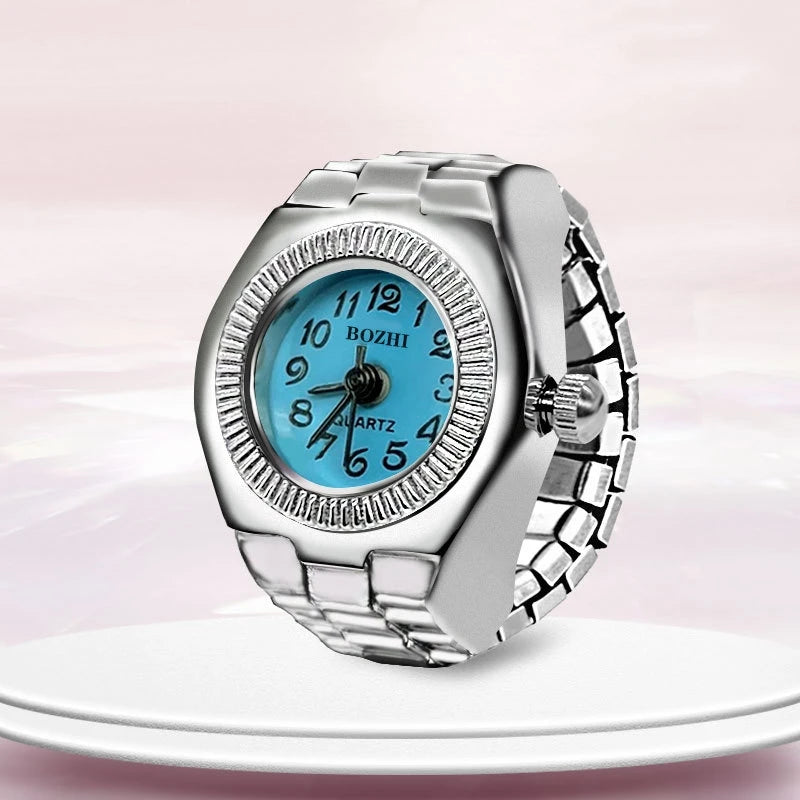 Orologio ad anello Nuovo quadrante circolare con dito in lega creativa di vendita calda Coppia di uomini e donne