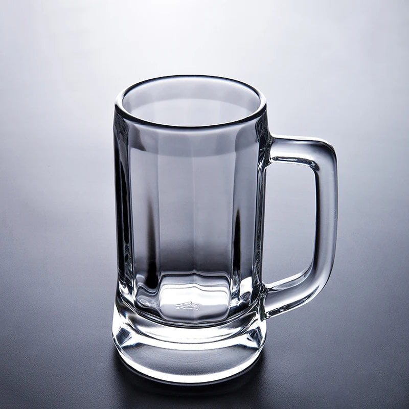 Bicchiere da birra a fondo spesso da 400 ml/600 ml Bicchiere da birra per uso domestico di grande capacità con manico Bicchieri Bicchiere da vino estero vintage