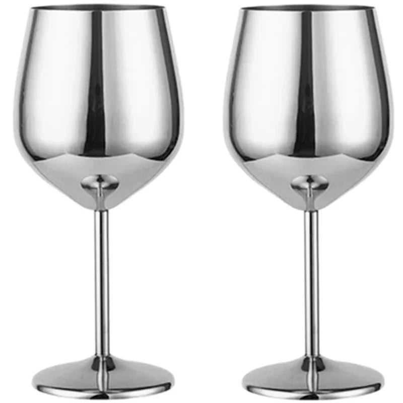 Calice per bicchiere da vino in acciaio inossidabile da 500 ml 304 color oro rosa argento oro, tazza in metallo resistente per vino rosso champagne bar party