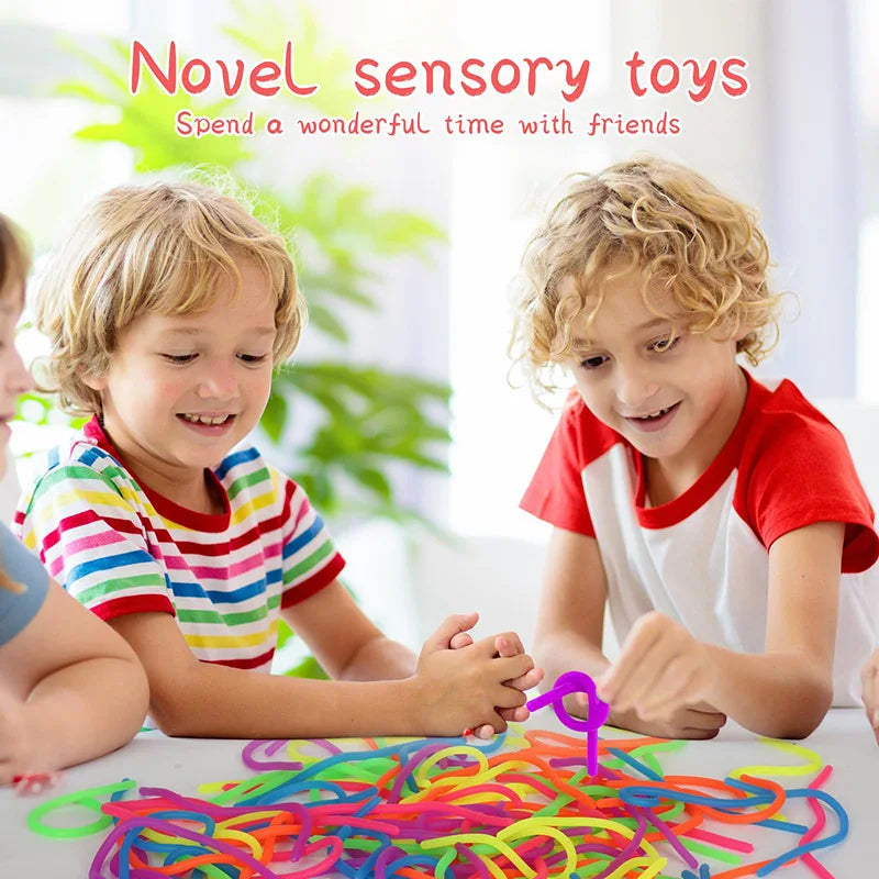 10/30PCS Noodle Pack Corde elastiche Agitarsi Giocattoli Silenzioso Agitarsi Giocattoli Alleviare Lo Stress Per Adulti Ansia Stress Autistico AGGIUNGI ADHD Giocattolo