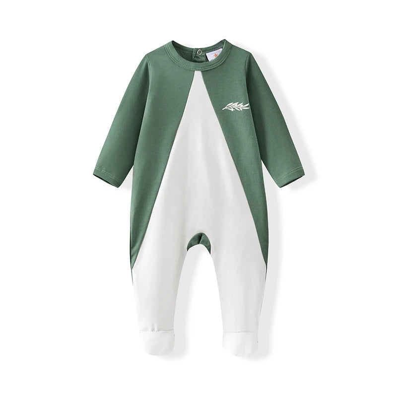 AA-SS26 Set Abito Shabbos Verde Beige Coordinato Famiglia Abbigliamento Bambini Vestiti con Fiocco Stampa Foglie d'Ulivo Set per Ragazzi Tutina per Neonati